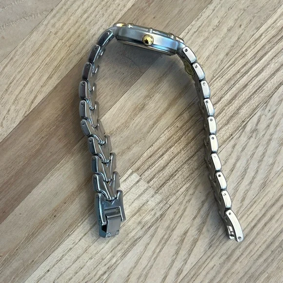 Overload Ladies Watch Two Tone Stainless Weave Bracelet White Dial - Picture 5 of 9